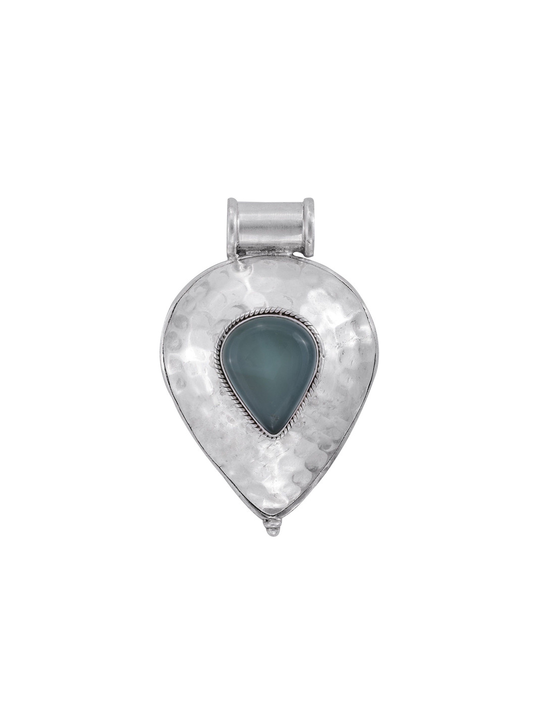 Exotic India Aquamarine Gemstone Sterling Silver Pendant