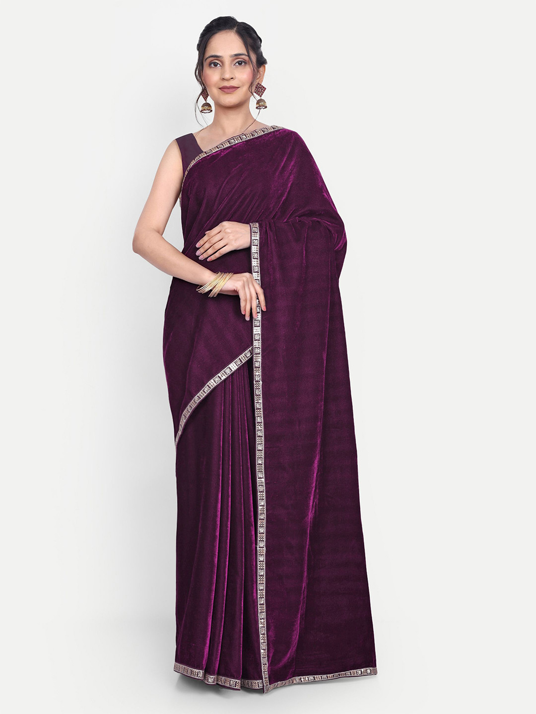 LTS Label Tripti Saxena Embroidered Velvet Designer Saree