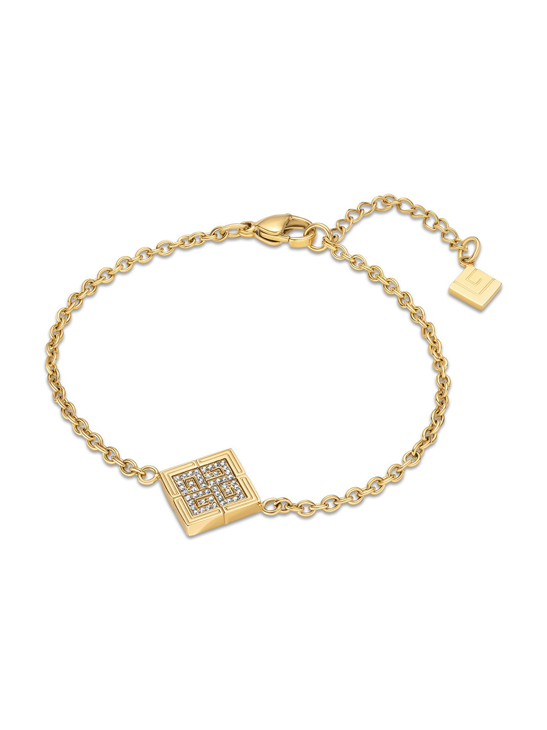 Guy Laroche Vivienne Gold-Plated Stainless Steel Stone-Studded Charm Bracelet