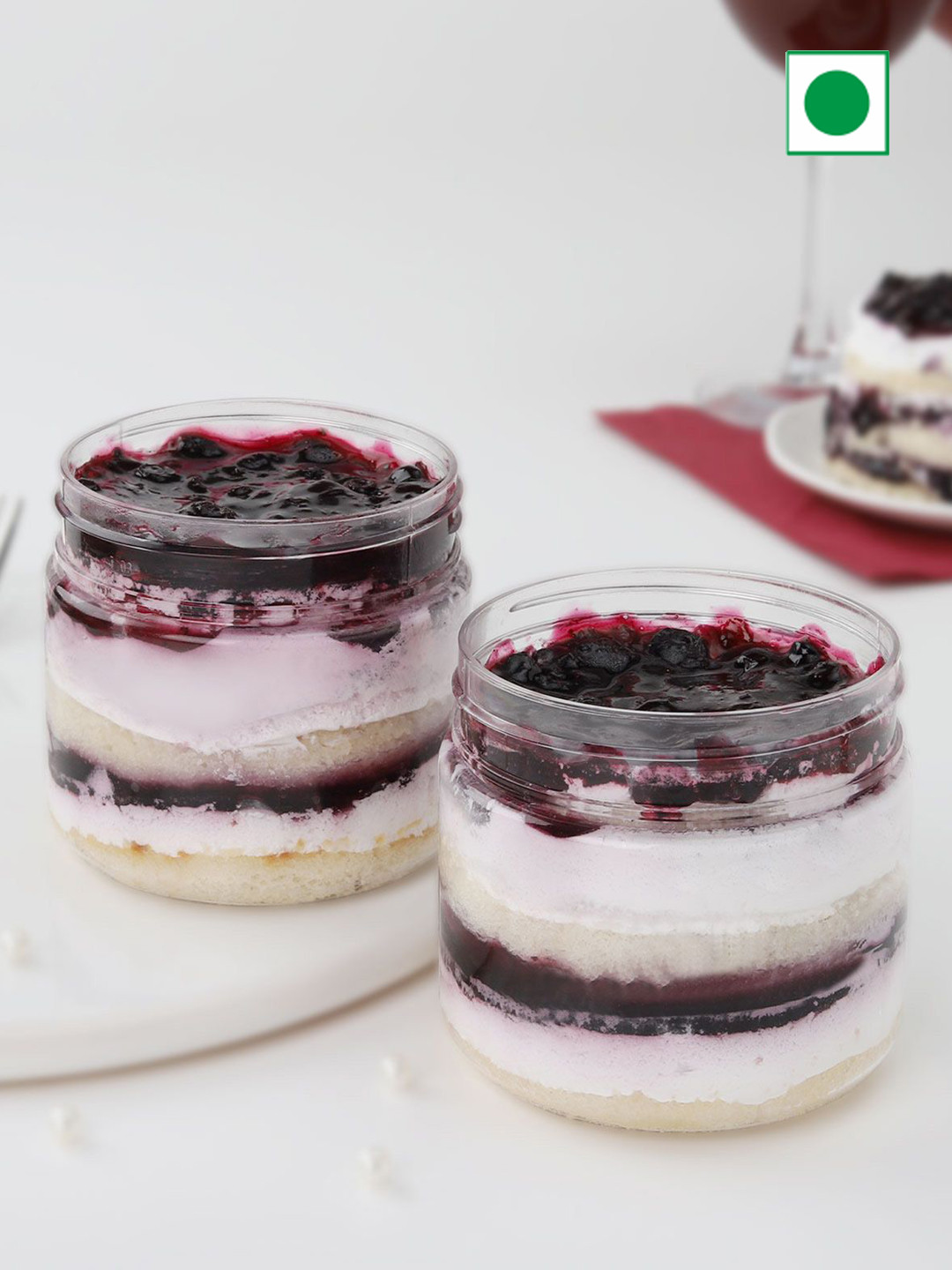 IGP 2-Pcs Blueberry Flavor Eggless Round Bliss Jar Cake- 400 G