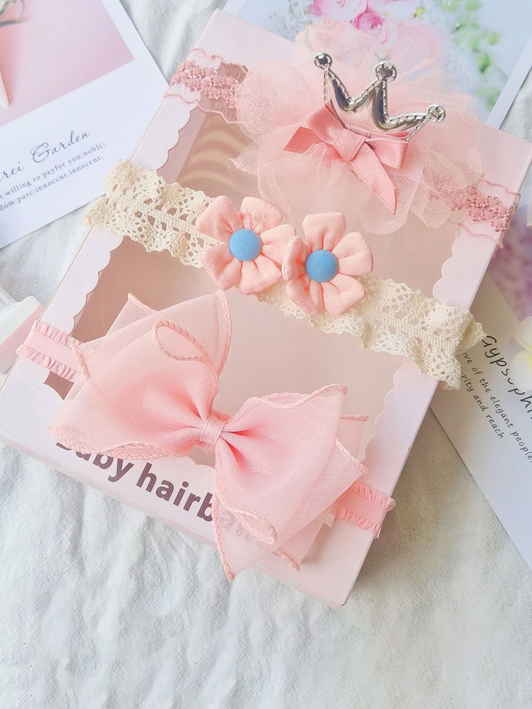 SYGA Girls Flower Bow Bandana Headband