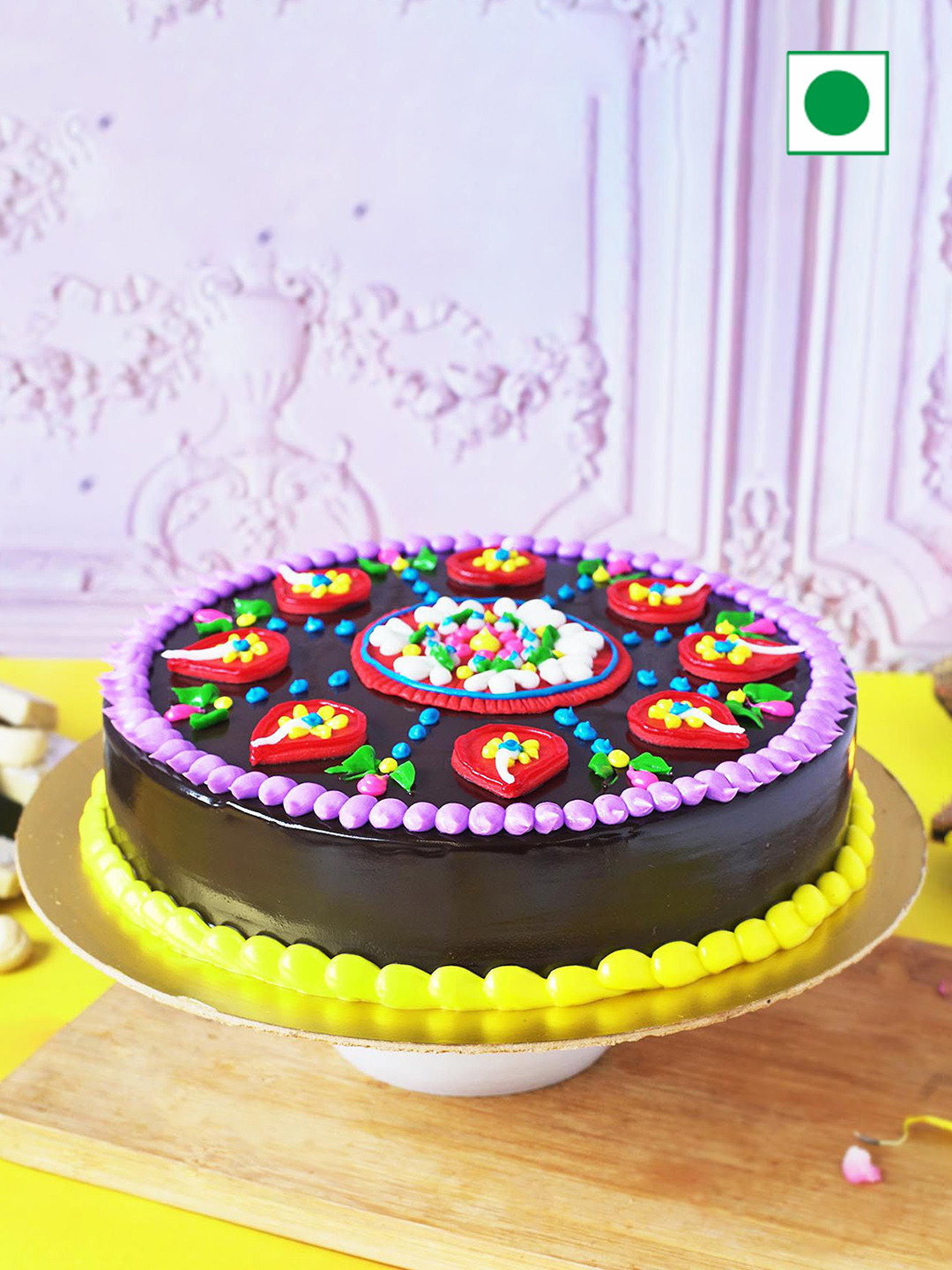 IGP Chocolate Truffle Flavor Eggless Round Cake- 1 Kg