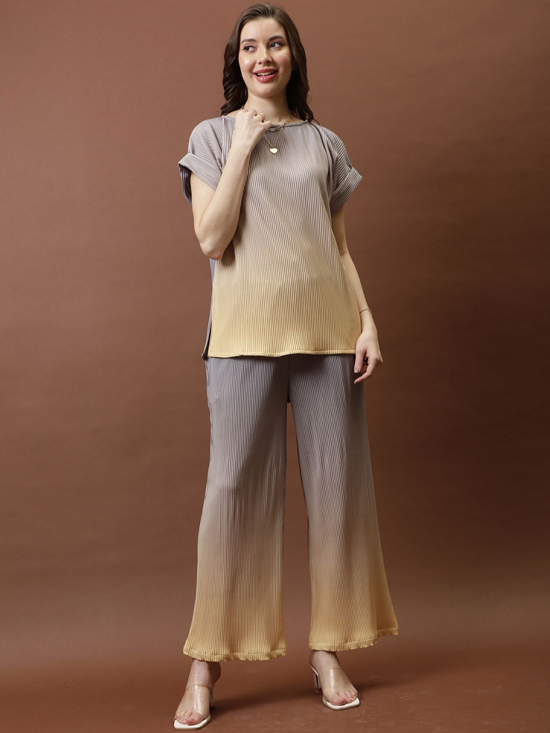 Athena Ombre Pleated Top With Trousers
