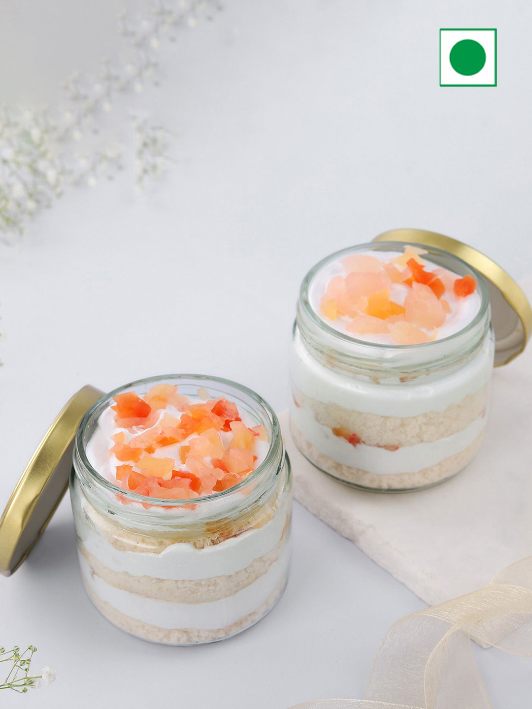 IGP Set Of 2 Mix Fruit Flavour Eggless Jar Cake- 450Gm