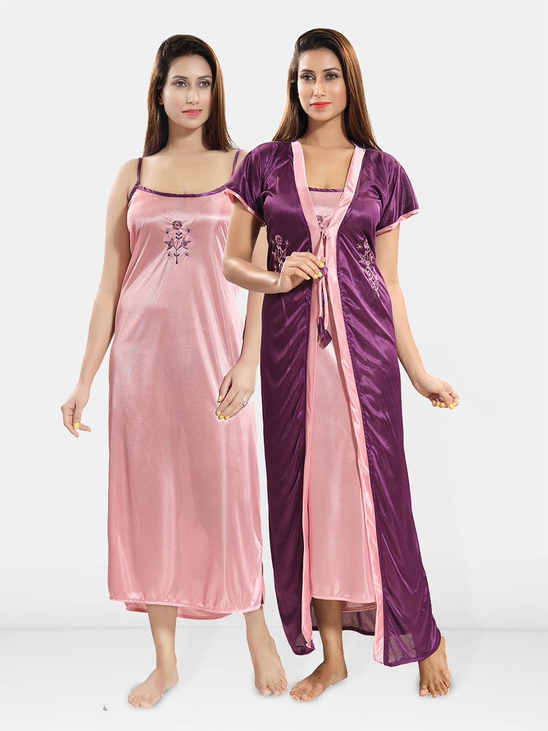 Be You 2 pieces Satin Maxi Nighty Set