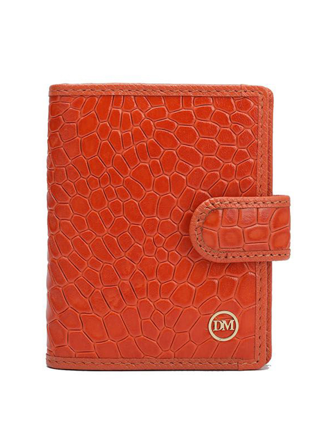 Da Milano Unisex Leather Button Card Holder