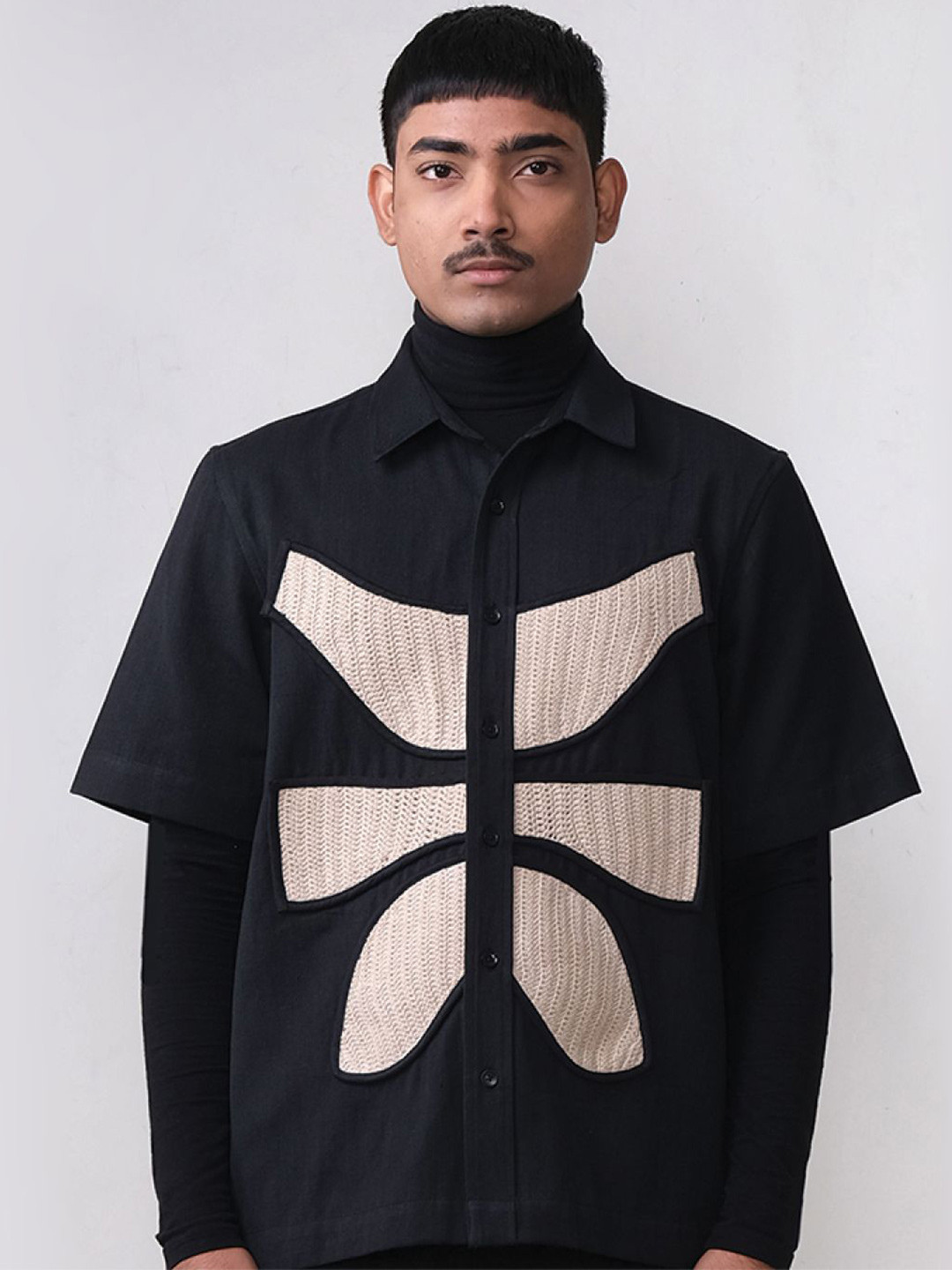 MARGN Men Relaxed Self Design Casual Shirt