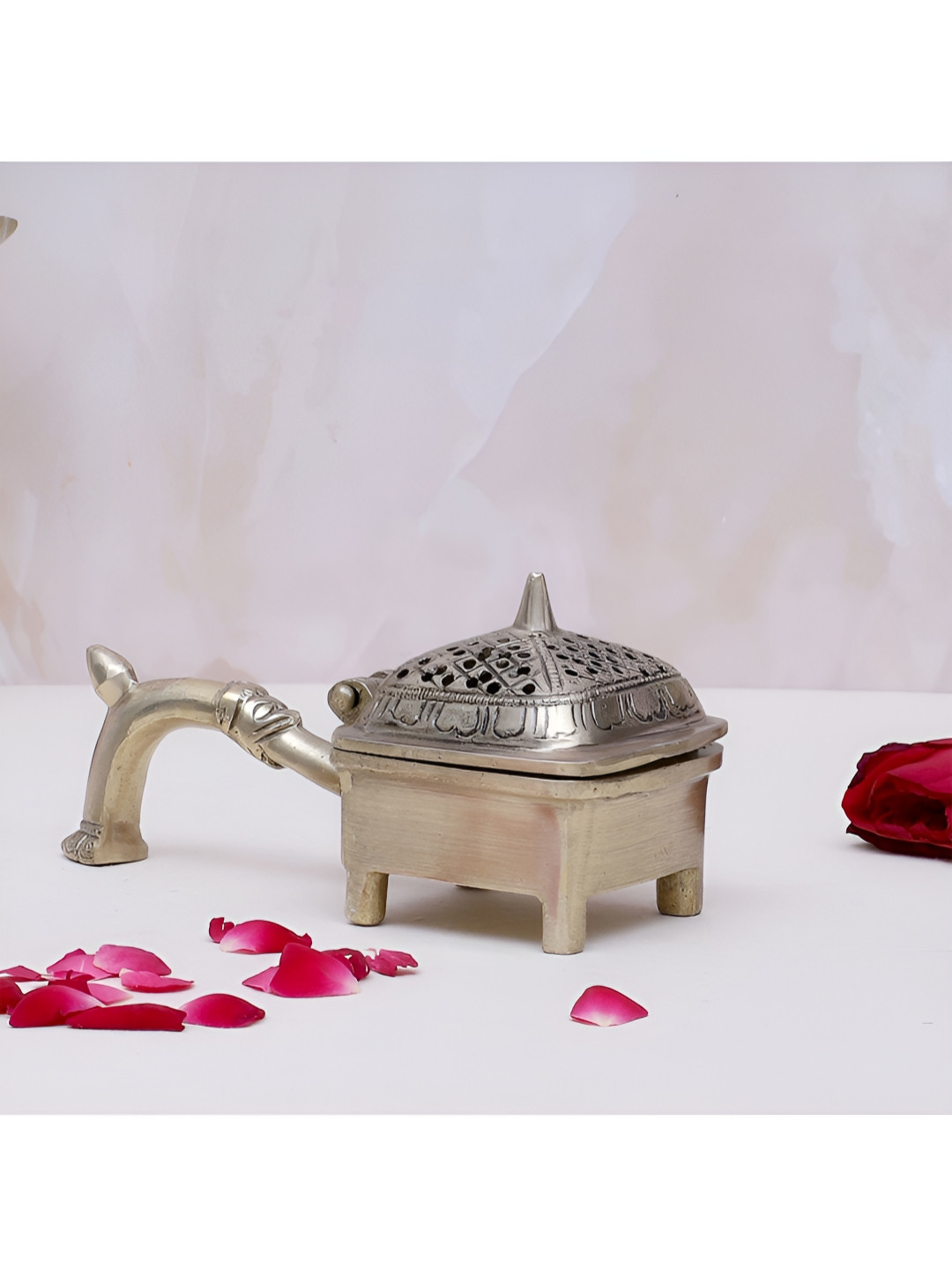 Two Moustaches Yellow Metal Burner With Handle