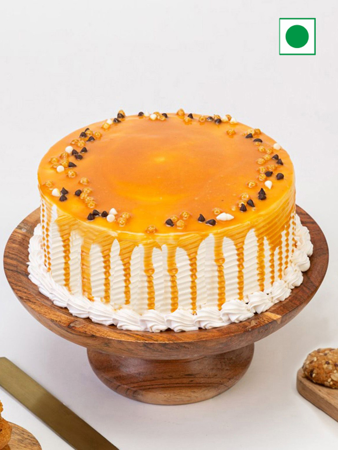 IGP Caramel Flavor Eggless Round Cake- 500 g