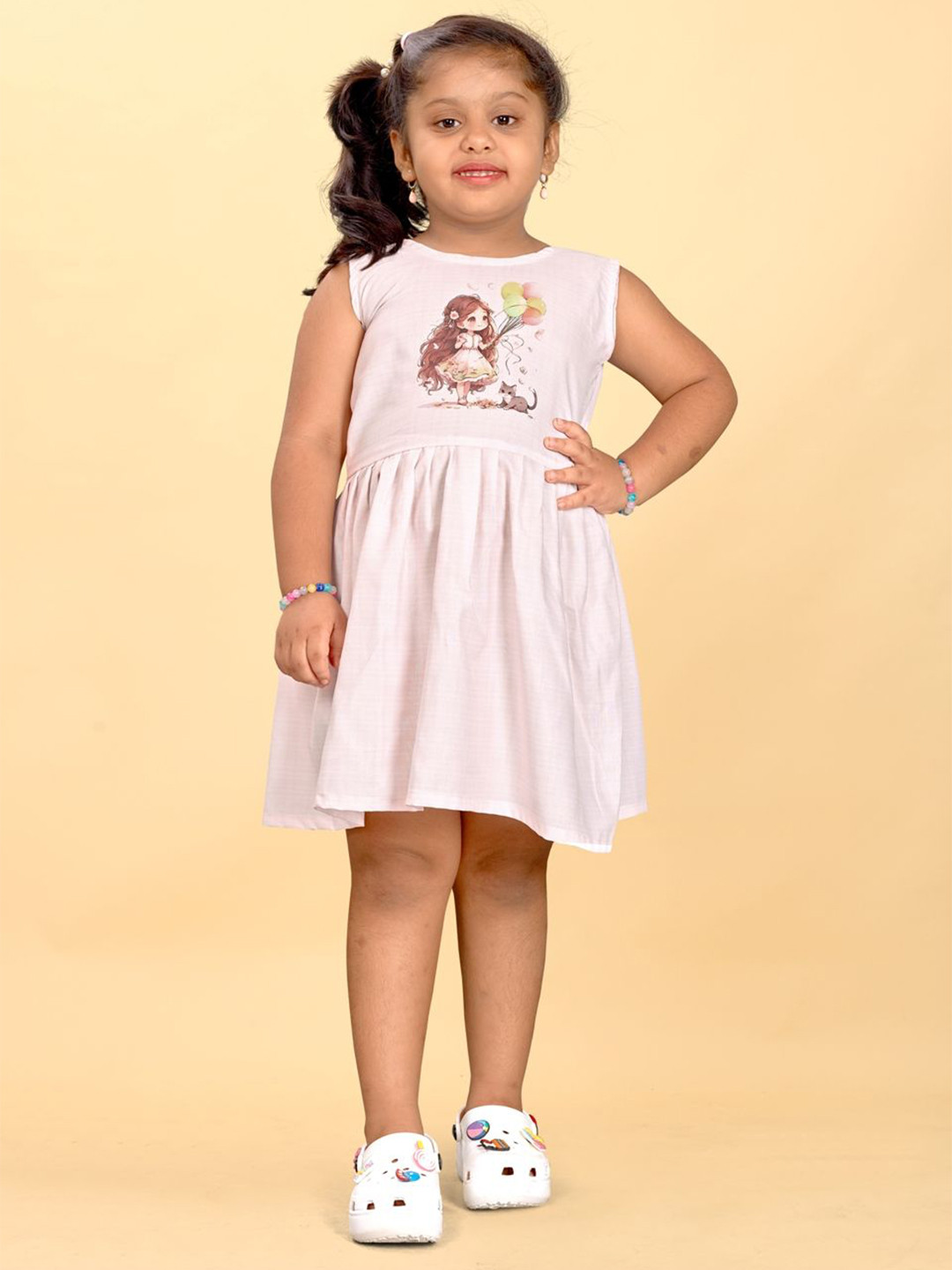 BAESD Girls Printrd Layered A-Line Dress