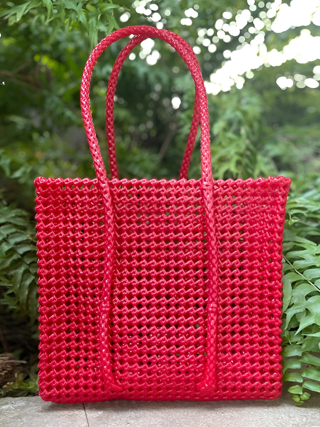 MAATIR DESIGNS Red Reusable Tote Basket Organisers
