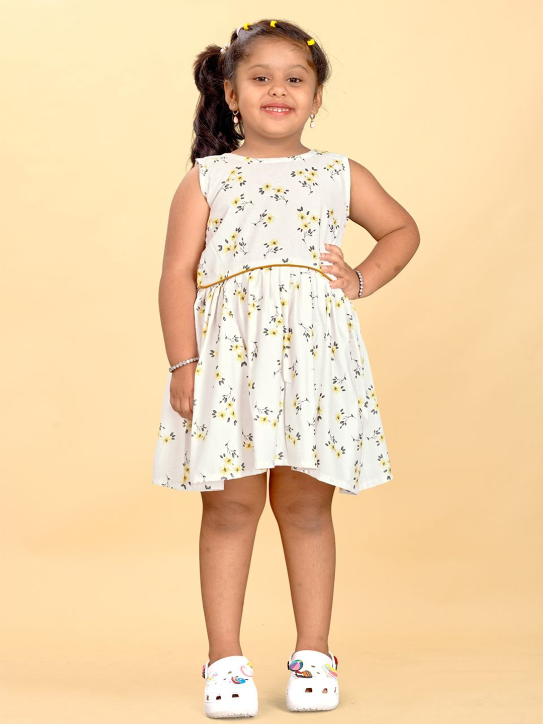BAESD Girls Boatneck Fit & Flare Floral Dress