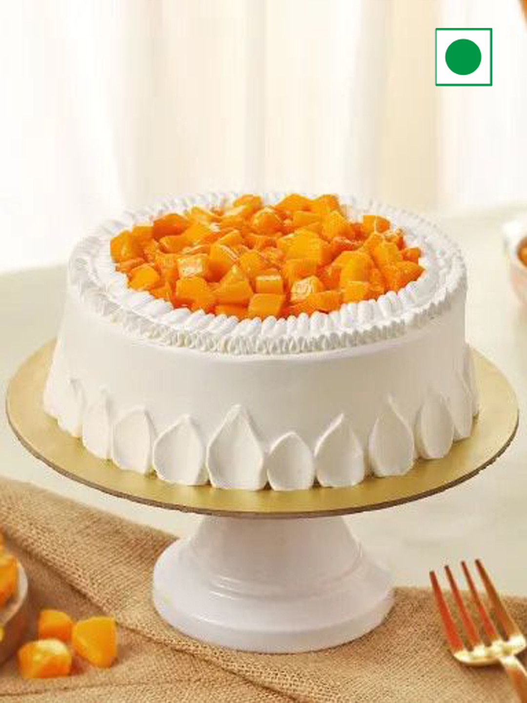 IGP Mango Flavour Eggless Round Cake- 500g