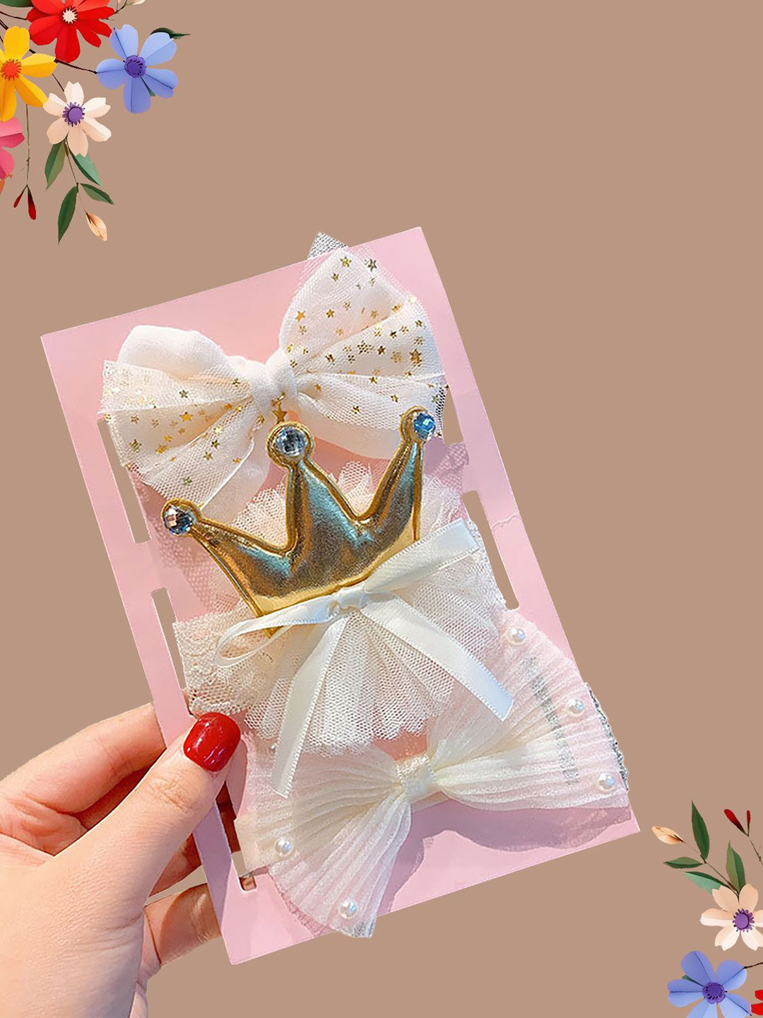 SYGA Girls Pack Of 3 Soft Flower Bow Strechable Bandana Headband