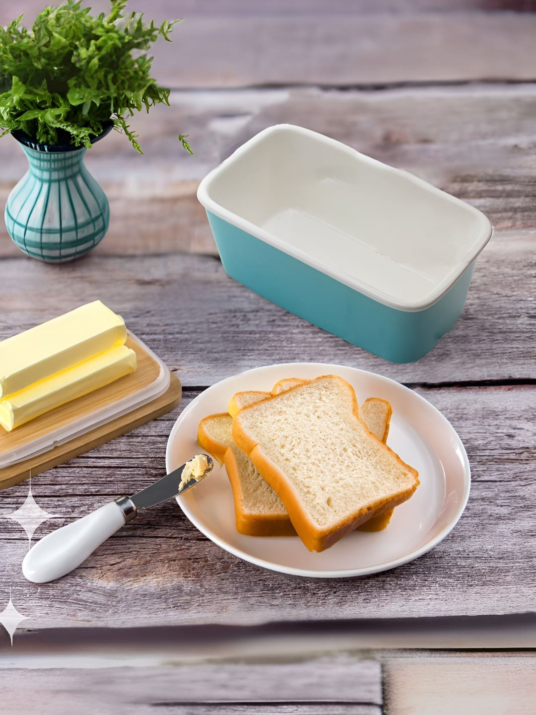 Umai Blue Ceramic Dishwasher Safe Clip-On Fridge Container-600ml