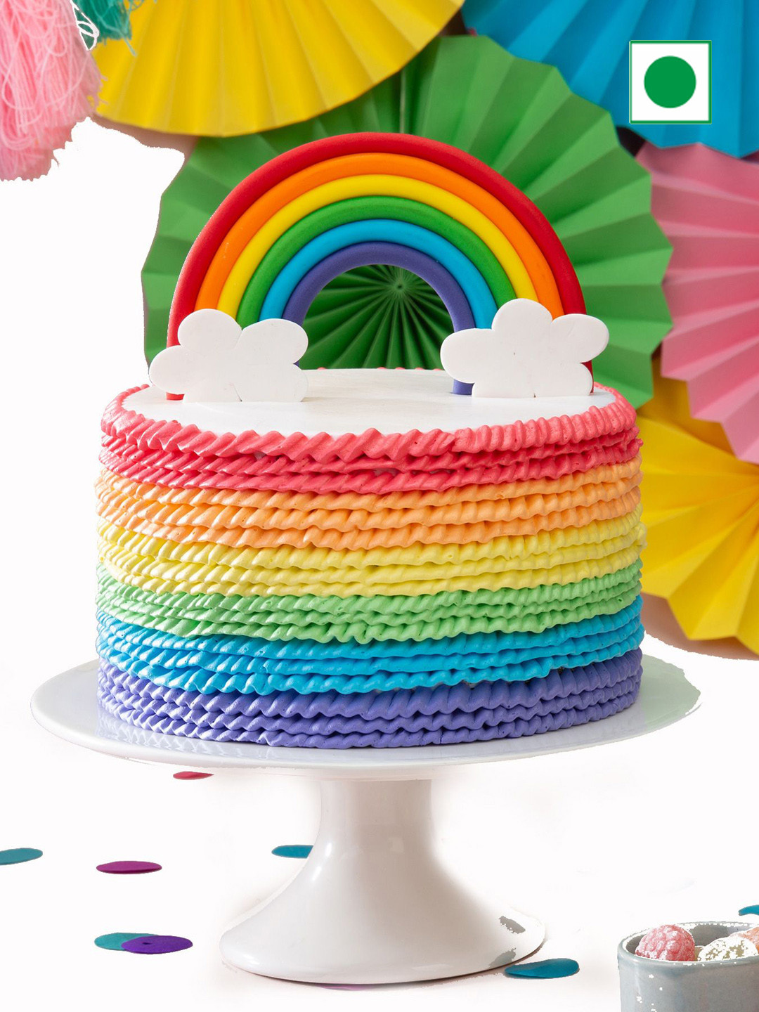 IGP Rainbow Flavour Eggless Round Cake 1.5 Kg