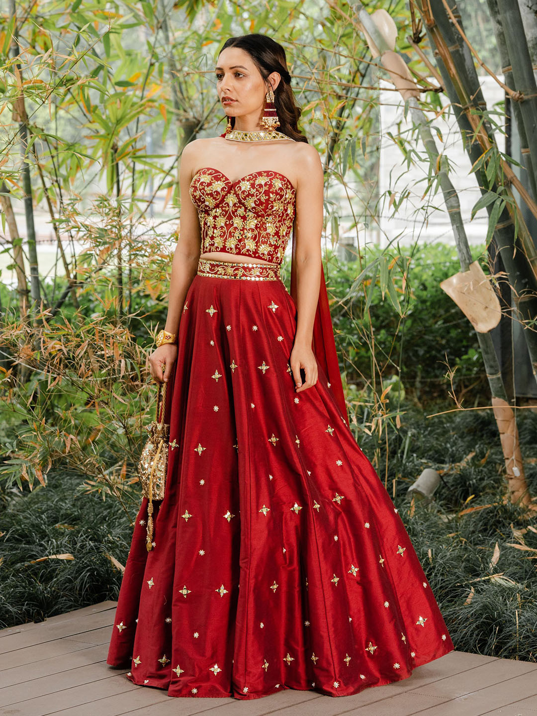 Rashika Sharma Embroidered Mirror Work Ready To Wear Lehenga & Choli With Dupatta