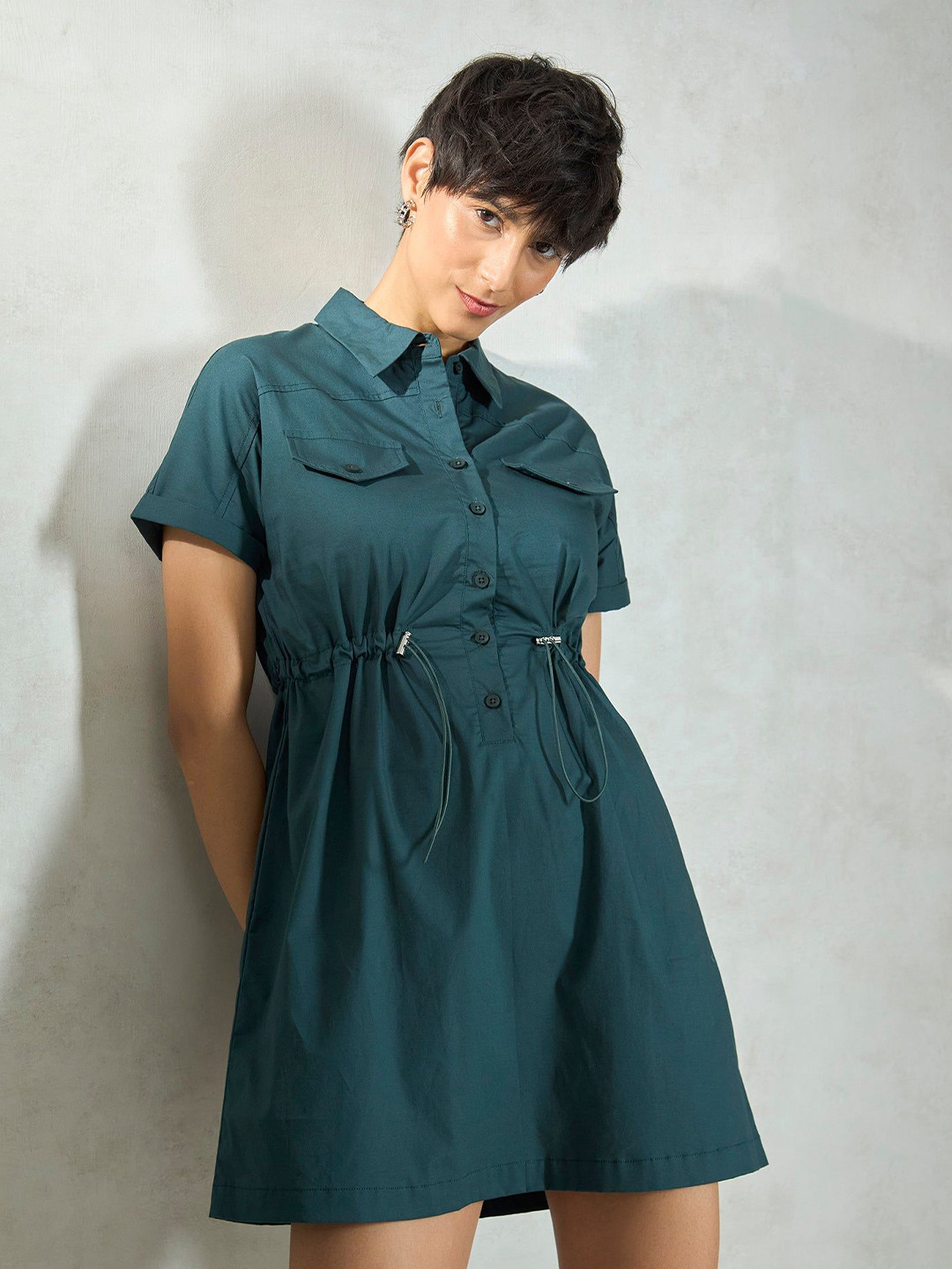 Virgio Cotton Stretch Utility Cinch Dress