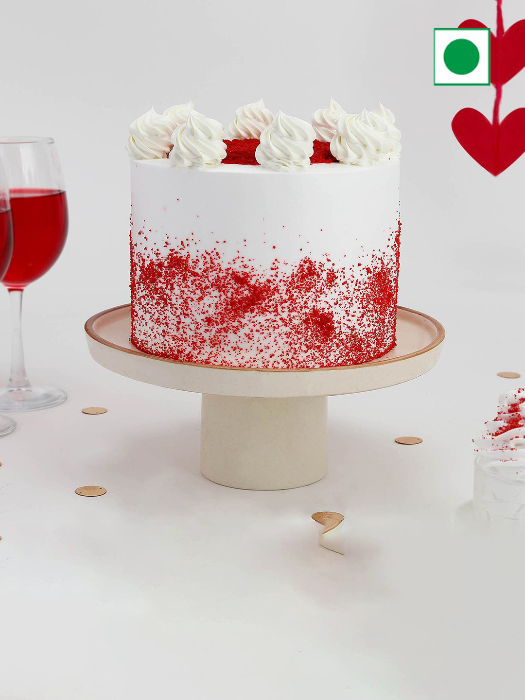 IGP Red Velvet Flavour Eggless Round Cake- 1Kg