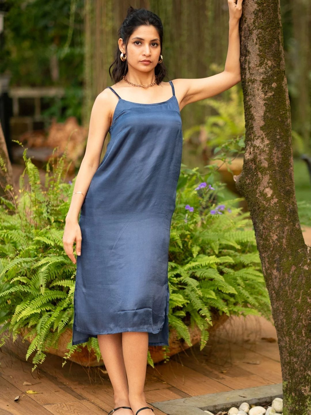 Creatures of Habit Women Modal Satin Slip Dress