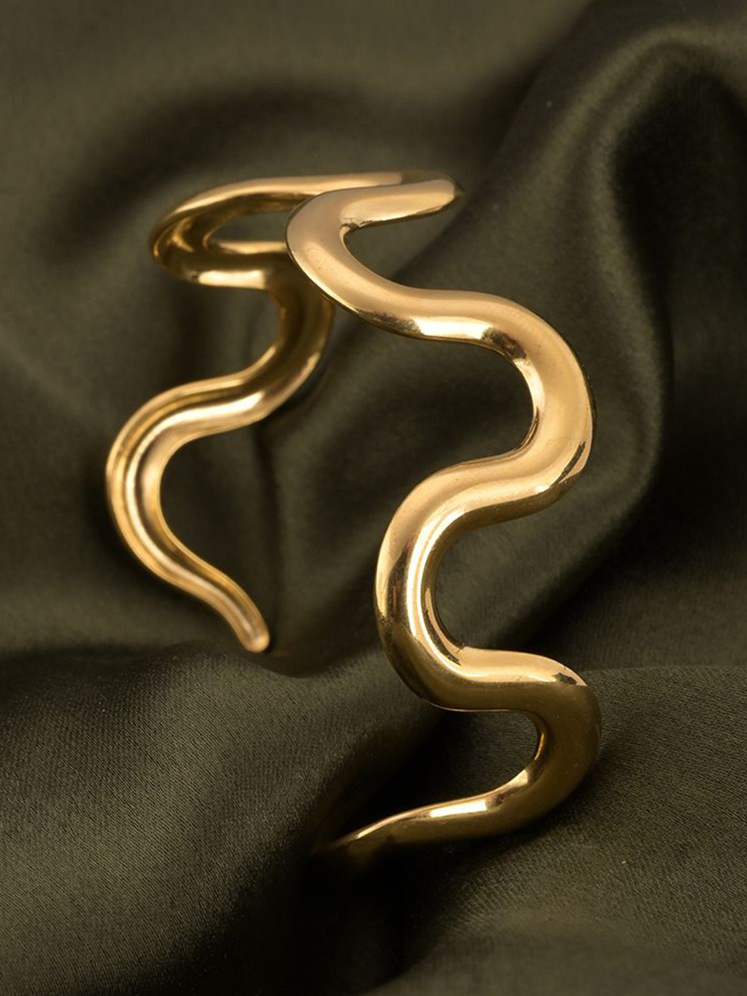 PALMONAS Urban Weave Gold-Plated Kada Bracelet