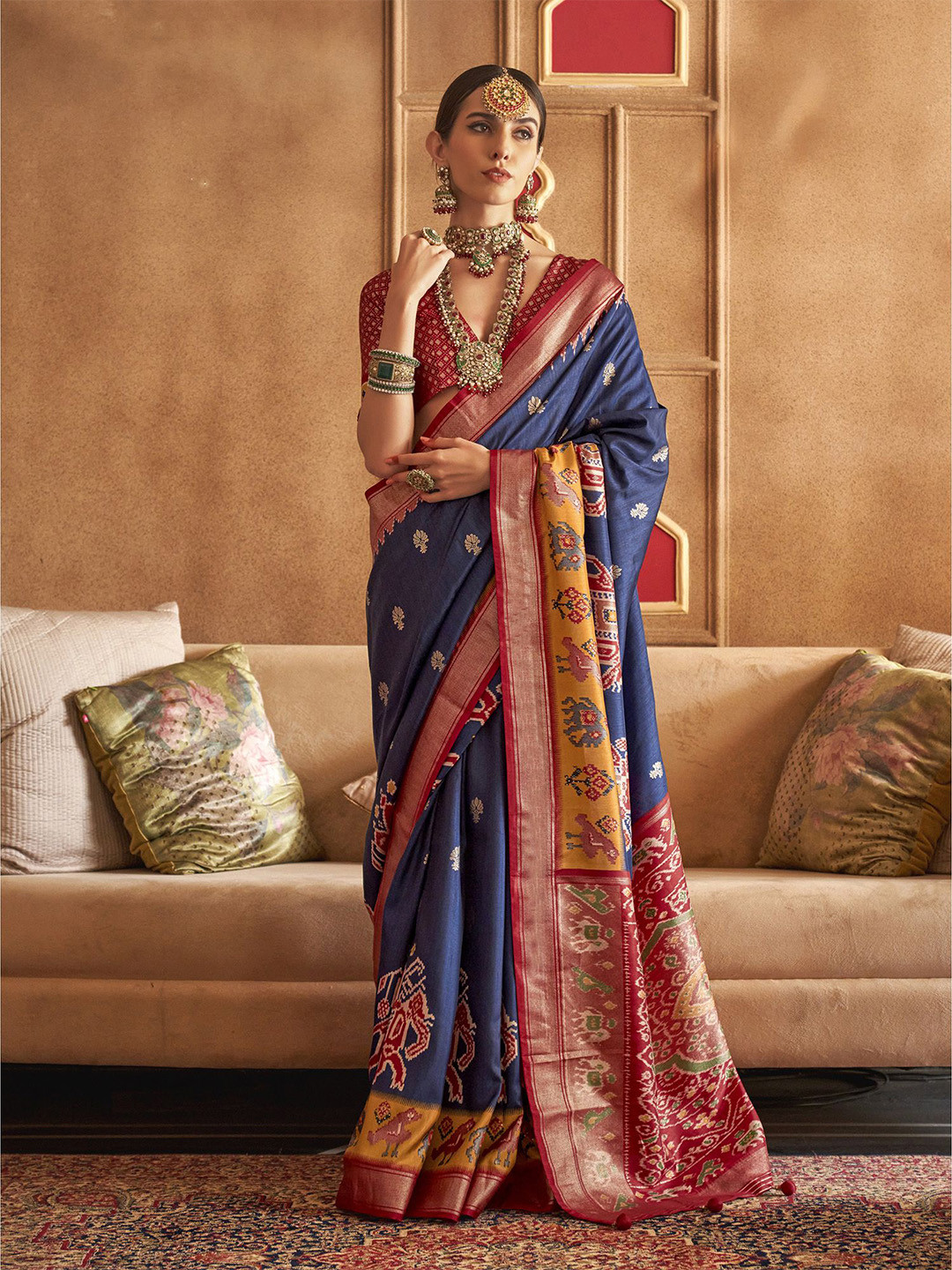 elora Patola Silk Blend Woven Design Zari Traditional Saree