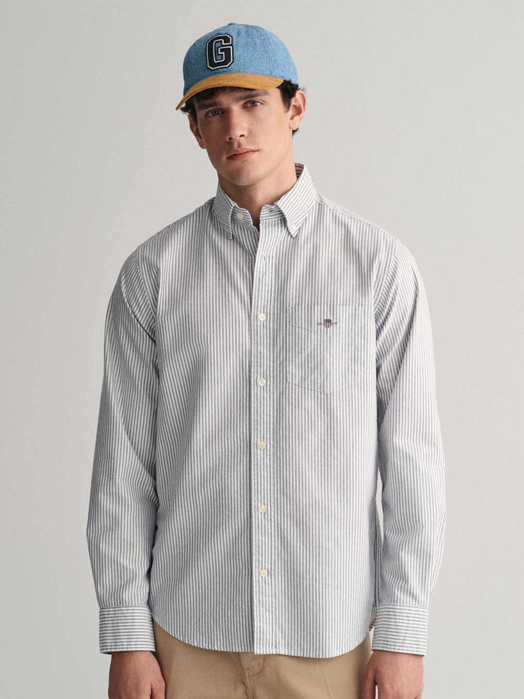 GANT Men Striped Button-down Collar Shirt