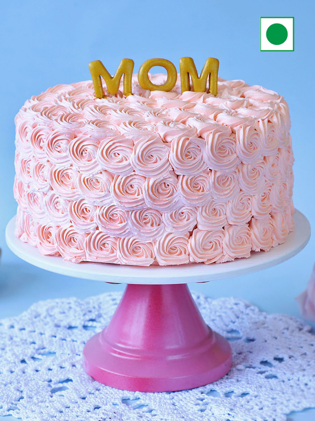 IGP Rosette Cream Flavor Eggless Round Cake- 1 Kg