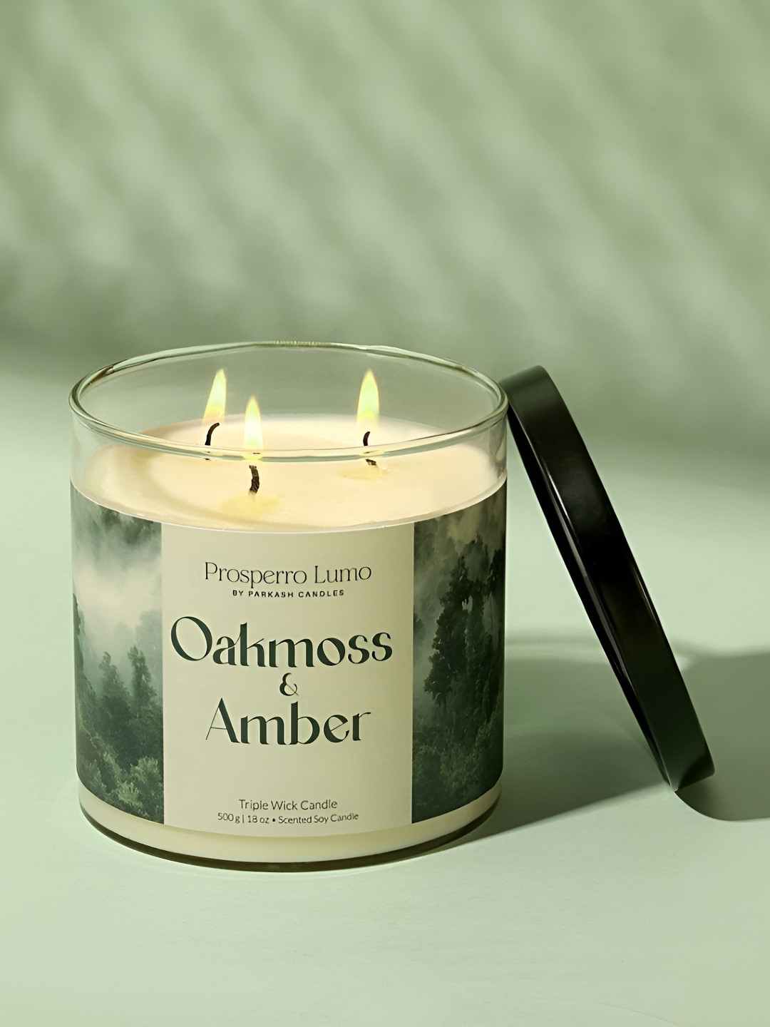 Parkash Candles Premium Soy Wax Luxury Aroma Votive 3 Wick Oakmoss & Amber Jar Candles