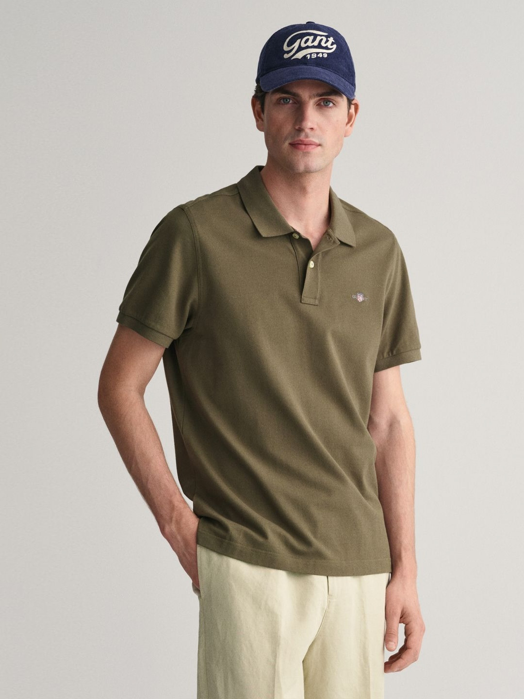 GANT Men Solid Collar Polo T-Shirt