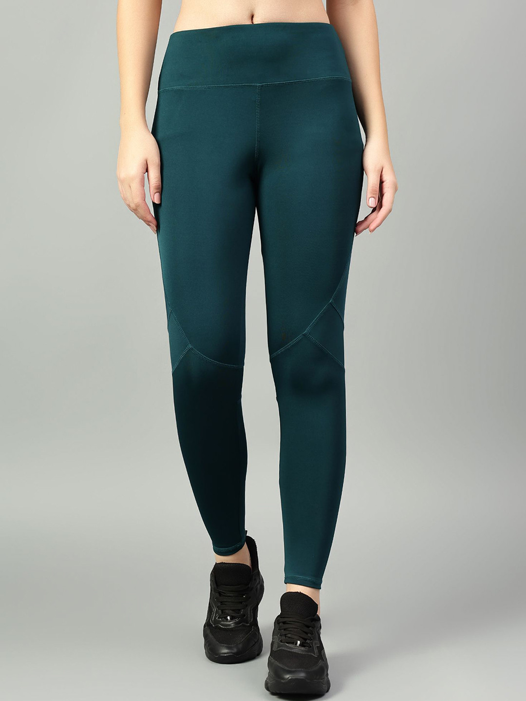 COSVOS Women Solid High Waist Rapid Dry Gym & Workout Tights