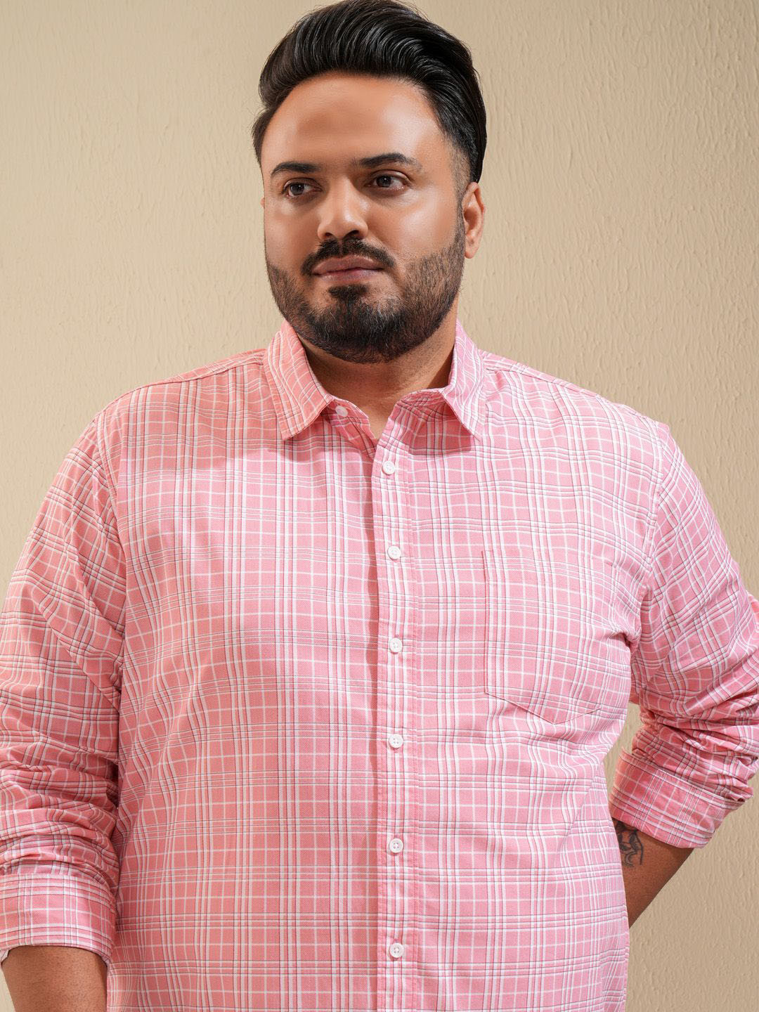 HIGHLANDER Men Coral Plus Size Regular Fit Shirt