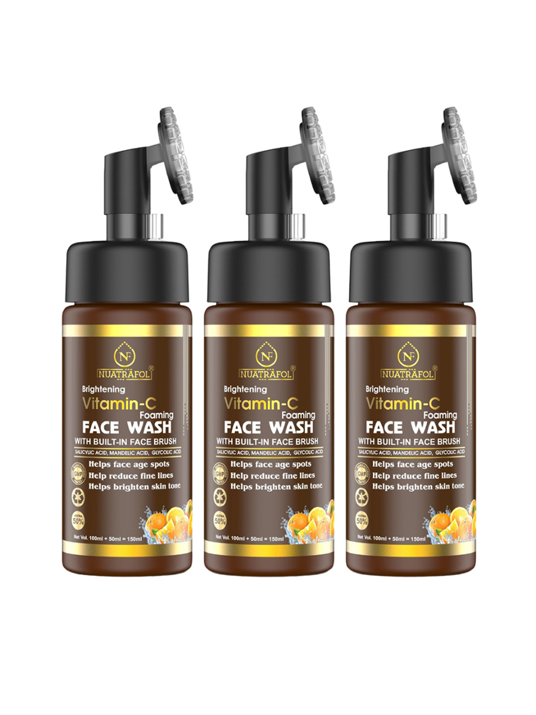 NUATRAFOL Set Of 3 Vitamin C Foaming Facewash -150ml Each