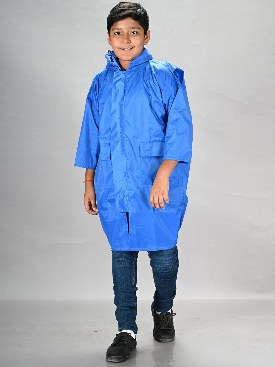 LUX VENUS Boys Hooded Raincoat With School Bag Cover