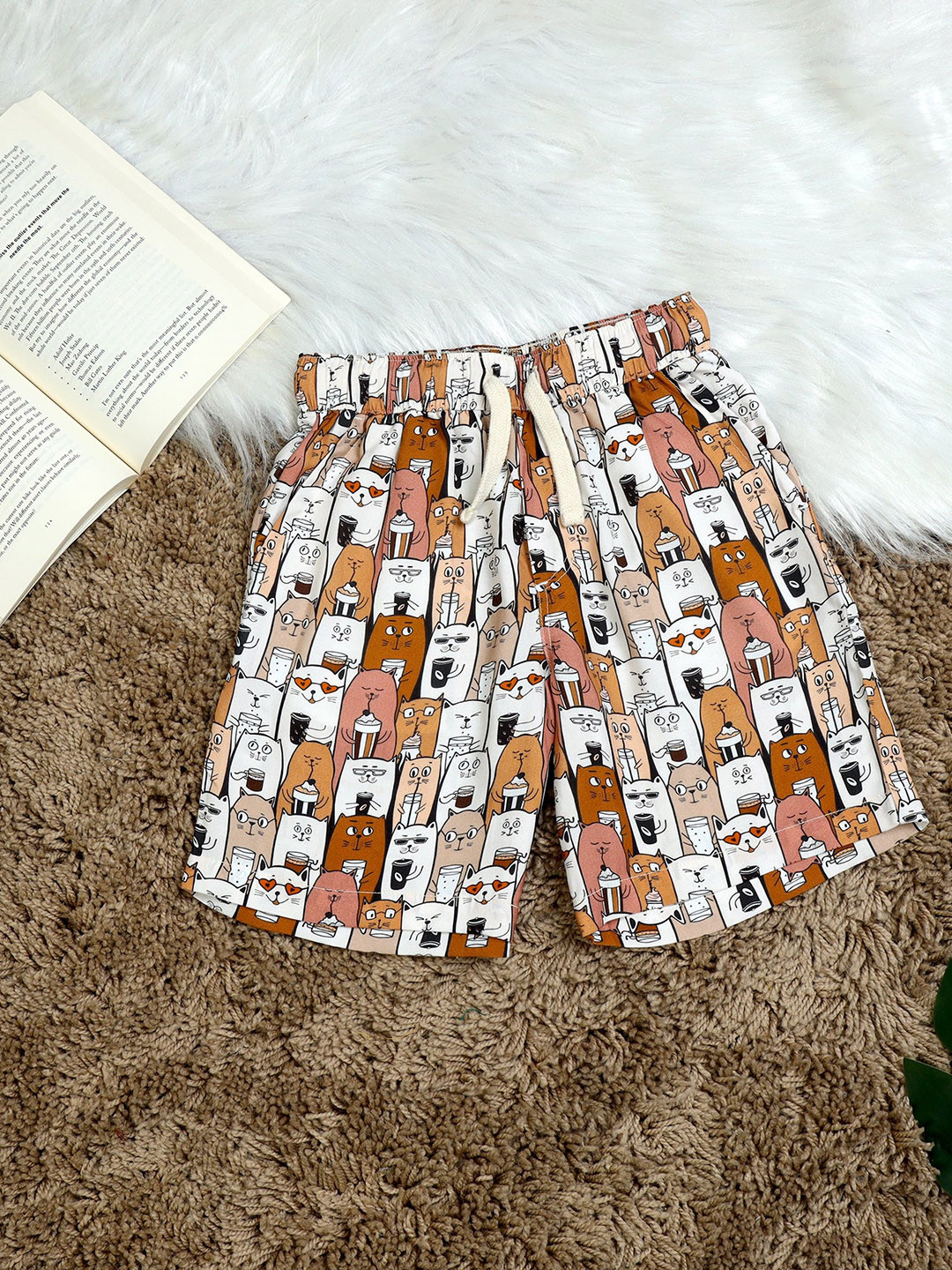 The Lion and The Fish Boys Cat Printed Relaxed Fit Short