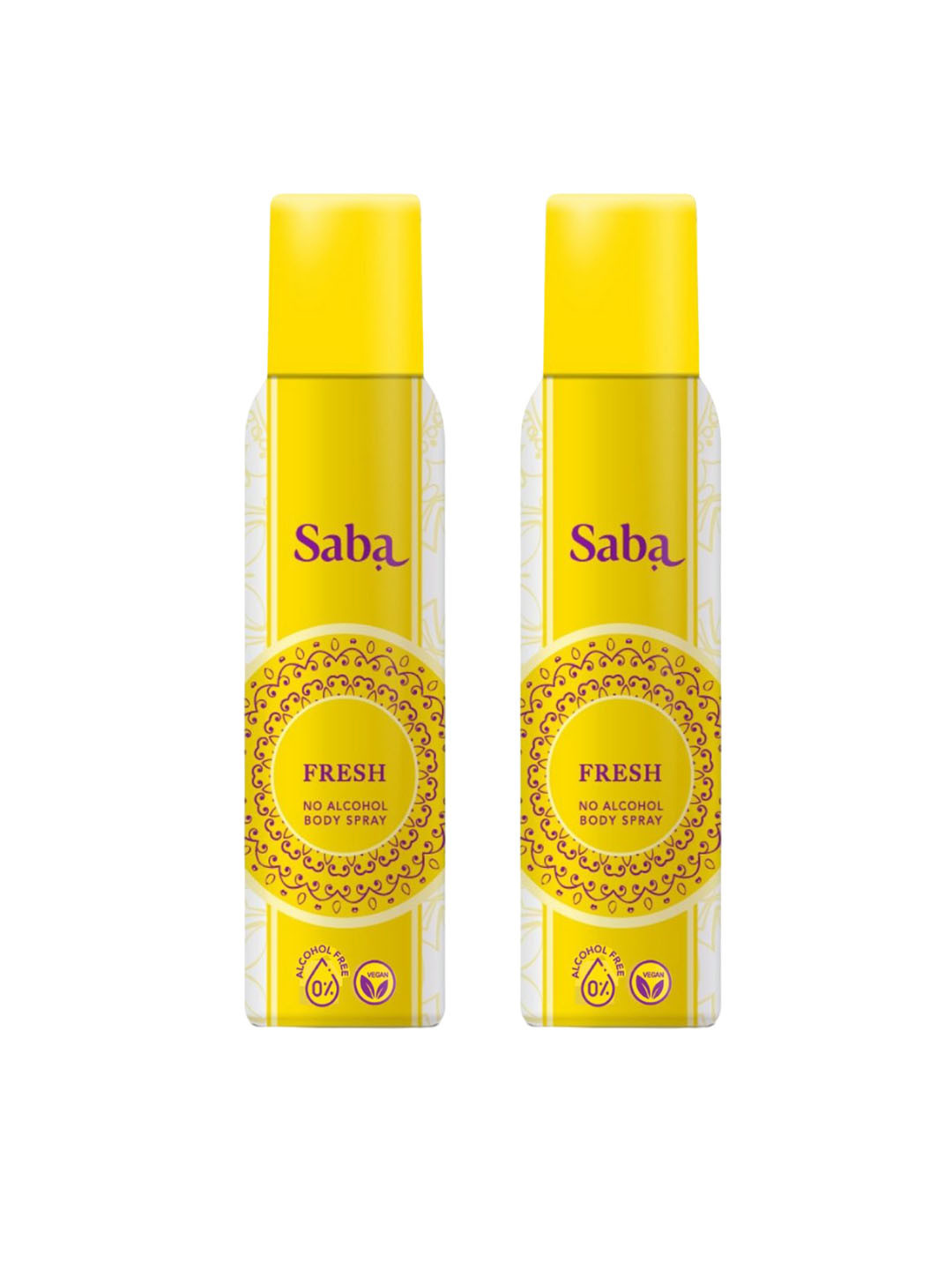 Saba Women Fresh Set Of 2 Long Lasting Deodorant Body Spray - 150ml (90g) Each