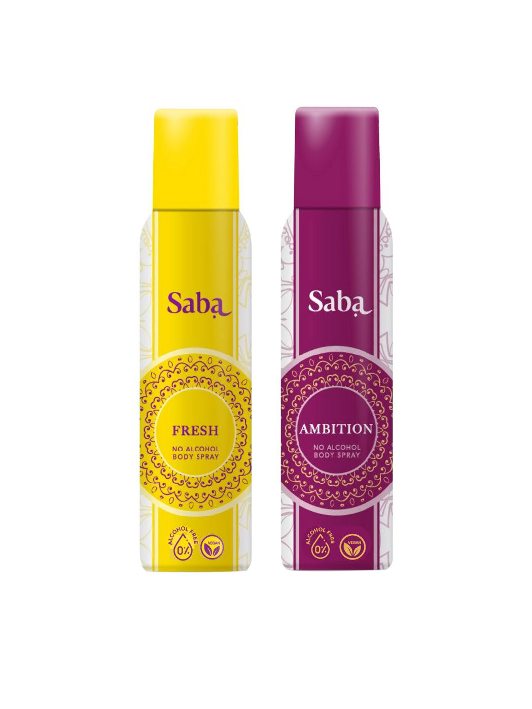 Saba Ambition & Fresh Women Set Of 2 No Alcohol Deodorant Body Spray-150ml Each