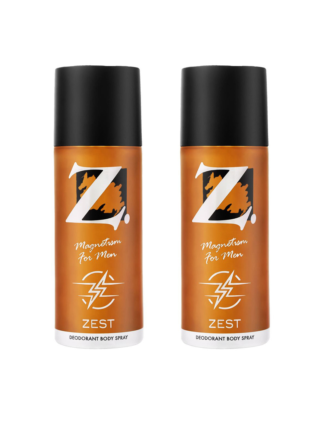 Z-MAGNETISM FOR MEN Zest Set Of 2 Long Lasting Deodorant Body Spray - 150ml (100g) Each