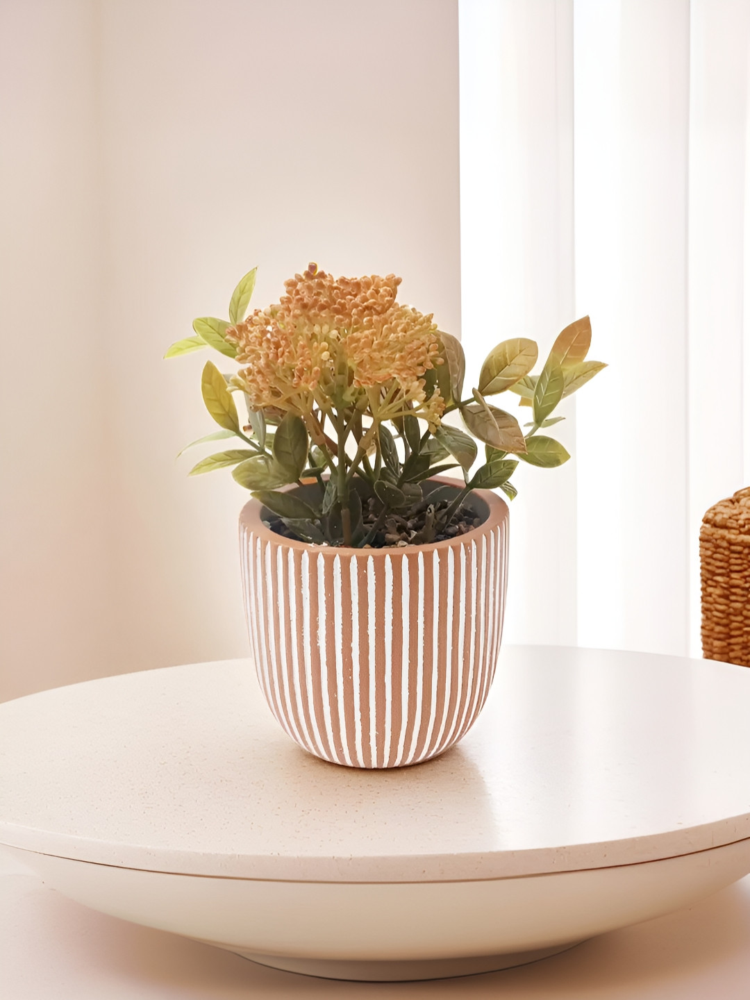 The Better Home Green Dahlia Artificial Plant With Pot