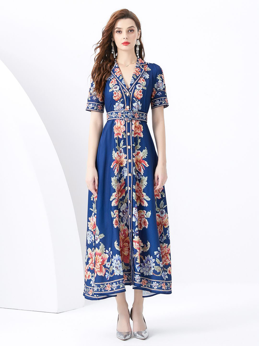 JC Collection Floral Print Maxi Dress