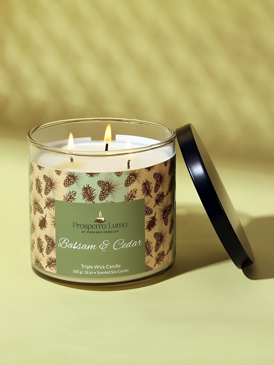 Parkash Candles Premium Soy Wax Luxury Aroma Votive 3 Wick Balsam & Cedar Jar Candles