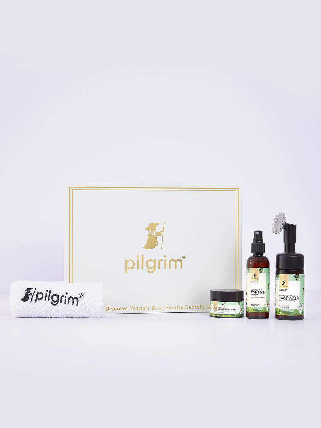 Pilgrim Squalane Foaming Face Wash, Moisturizer & Toner & Mist Gift Set