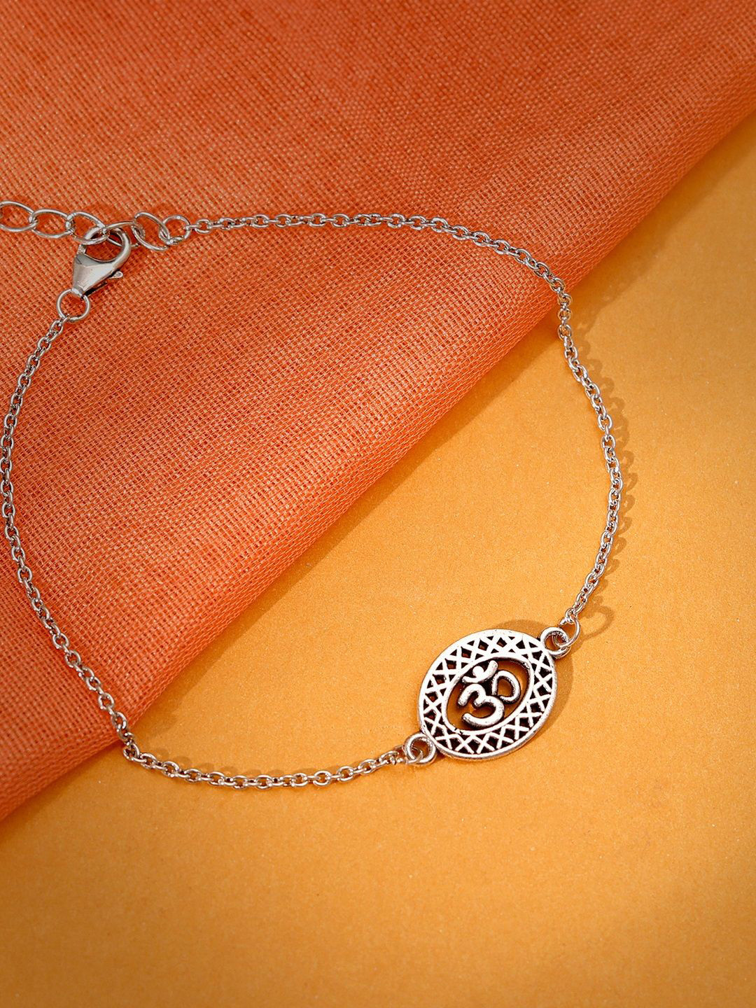 GIVA 925 Silver Om Bracelet Rakhi With Roli Chawal & Greeting Card