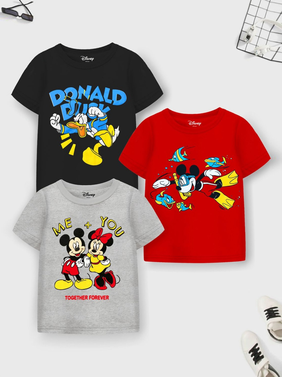 YK Disney Boys Graphic Printed Round Neck Cotton T-Shirt