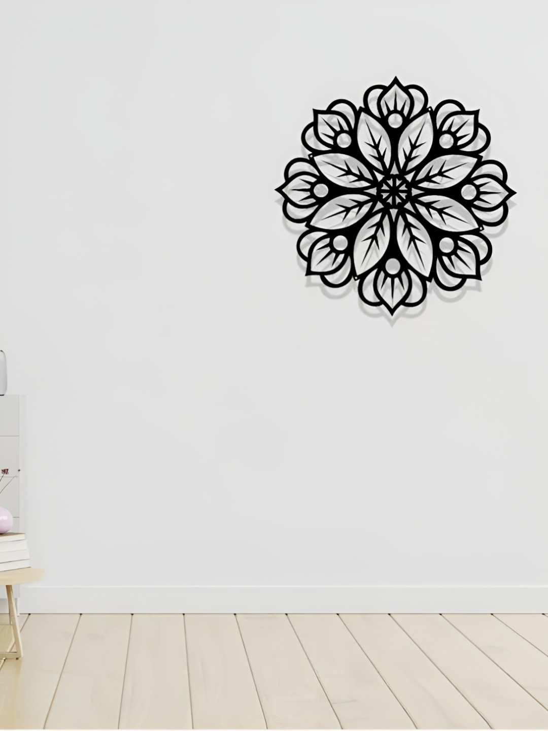 ARTROOMS Floral Wall Plate Metal Matte Hanging Hall Signs and Plaques-25In