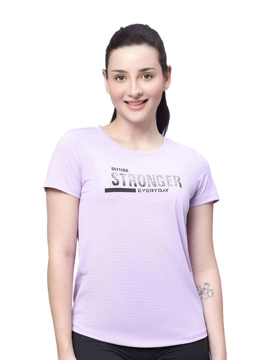 PERFKT-U Women Printed Round Neck T-shirt