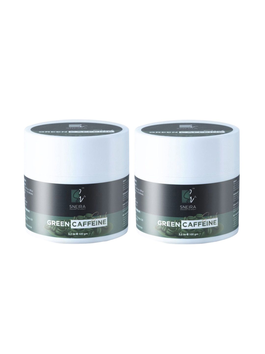 SNEIRA Set Of 2 Green Caffeine Scrub With Vitamin E - 100g Each
