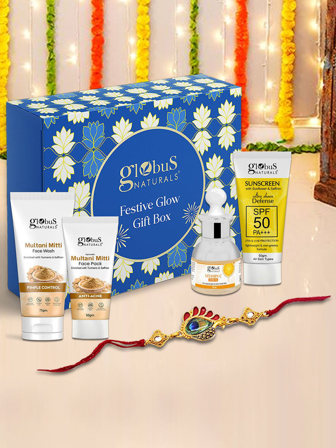Globus naturals Set Of 4 Multani Mitti Skin Care Rakhi Gift Box