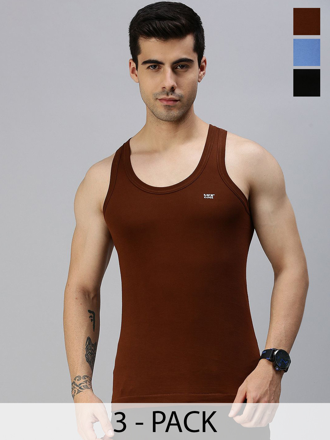 Lux Cozi  Pack Of 3 Assorted Basic Vests COZI_COL_RN_AST1_3PC