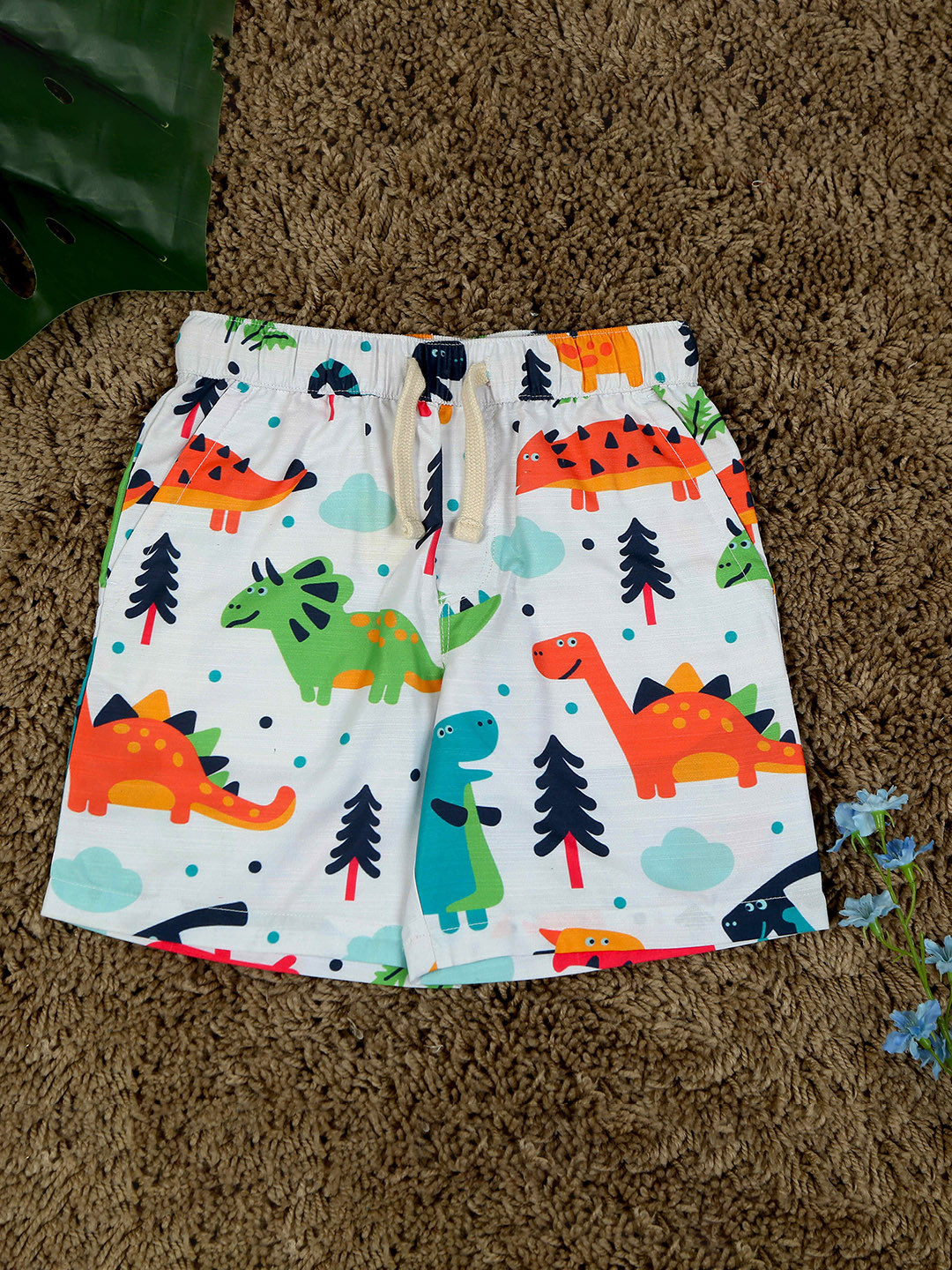 The Lion and The Fish Boys Dinosour Printed Relaxed Fit Short